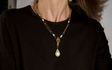 Chain necklace with pearl pendant KN-1000​