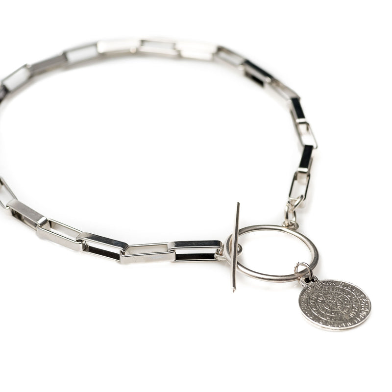Silver-plated necklace with Phaistos Disc KN-1004​