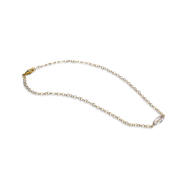Freshwater Pearl and delicate stainless-steel chain necklace KN-1010​