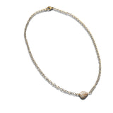 Dainty pearl and chain necklace KN-1018
