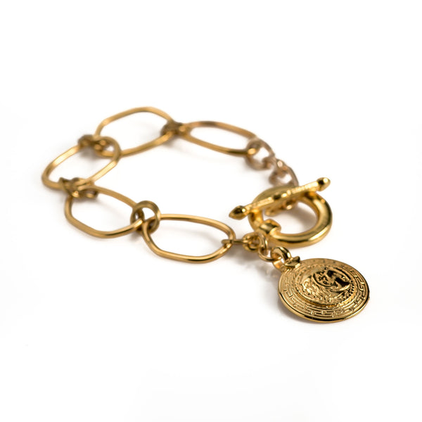 Link bracelet with a coin pendant KB-101​