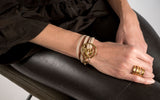 Bracelet with clasp and chain combined with leather KB-104​