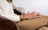 Soft leather bracelet with Swarovski stones KB-106​