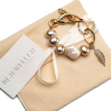 Bracelet with mother of pearls and chain KB-107​
