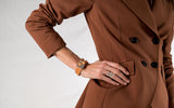 Wrap bracelet in natural coloured leather KB-108​