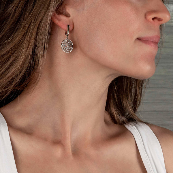 Silver-plated earrings KE-3009
