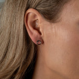 Minimal stud earrings in silver or rose gold KE-3010